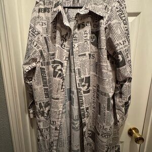 Truth Black and White Lightweight Newspaper Print Jacket